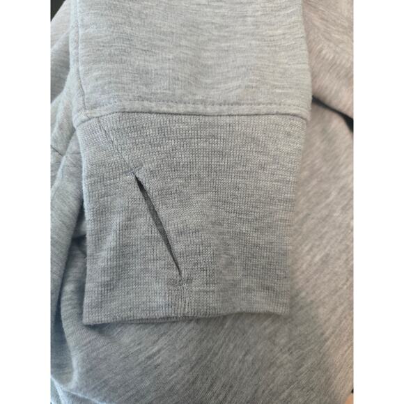 Victoria Secret Sport Cropped Gray Silver Hooded Athletic Womens Pullover L - Picture 4 of 6